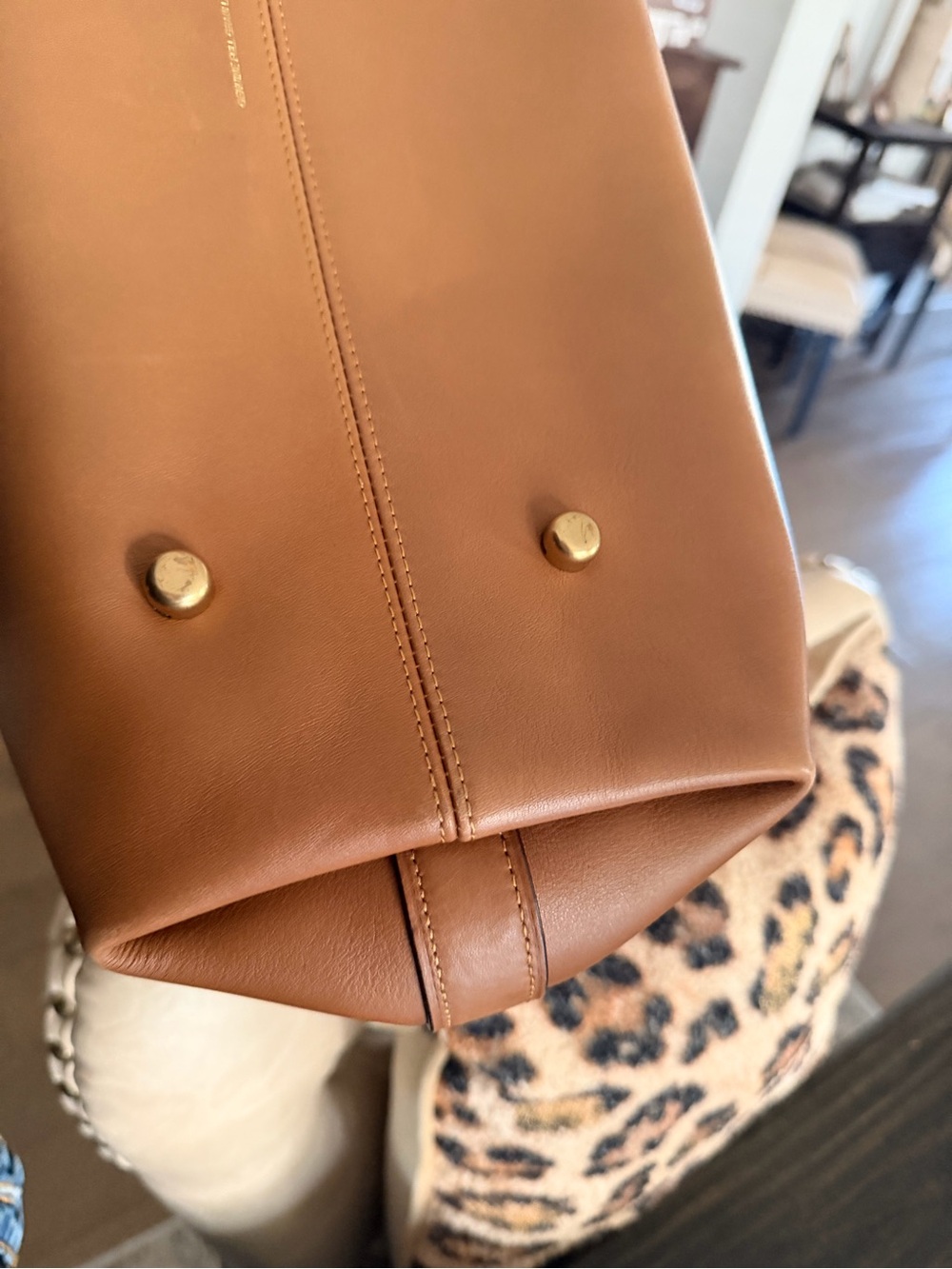 Coach Leather Satchel Handbag - Tan/Honey - Picture 12 of 16